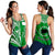 Rarotonga Cook Islands Women Racerback Tank Turtle and Map Style Green LT13 - Polynesian Pride