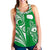 Rarotonga Cook Islands Women Racerback Tank Turtle and Map Style Green LT13 - Polynesian Pride