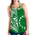 (Custom Text and Number) Cook Islands Tatau Women Racerback Tank Symbolize Passion Stars Version Green LT13 - Polynesian Pride