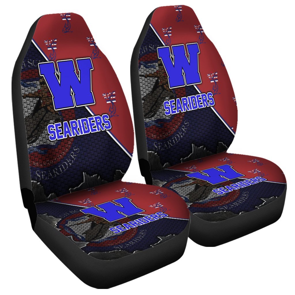 Hawaii Car Seat Cover - Waianae High Car Seat Covers - AH Universal Fit Blue - Polynesian Pride