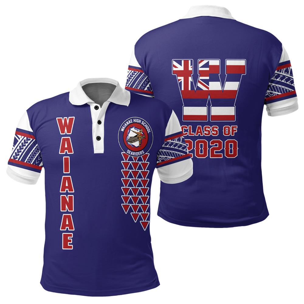 Custom Hawaii Polo Shirt Waianae High Custom Your Class Polo Shirt Unisex Blue - Polynesian Pride