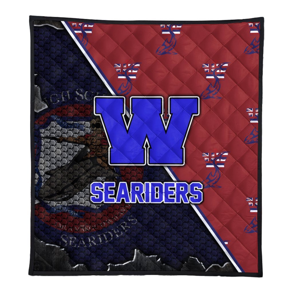 Hawaii Quilt - Waianae High Premium Quilt - AH Blue - Polynesian Pride