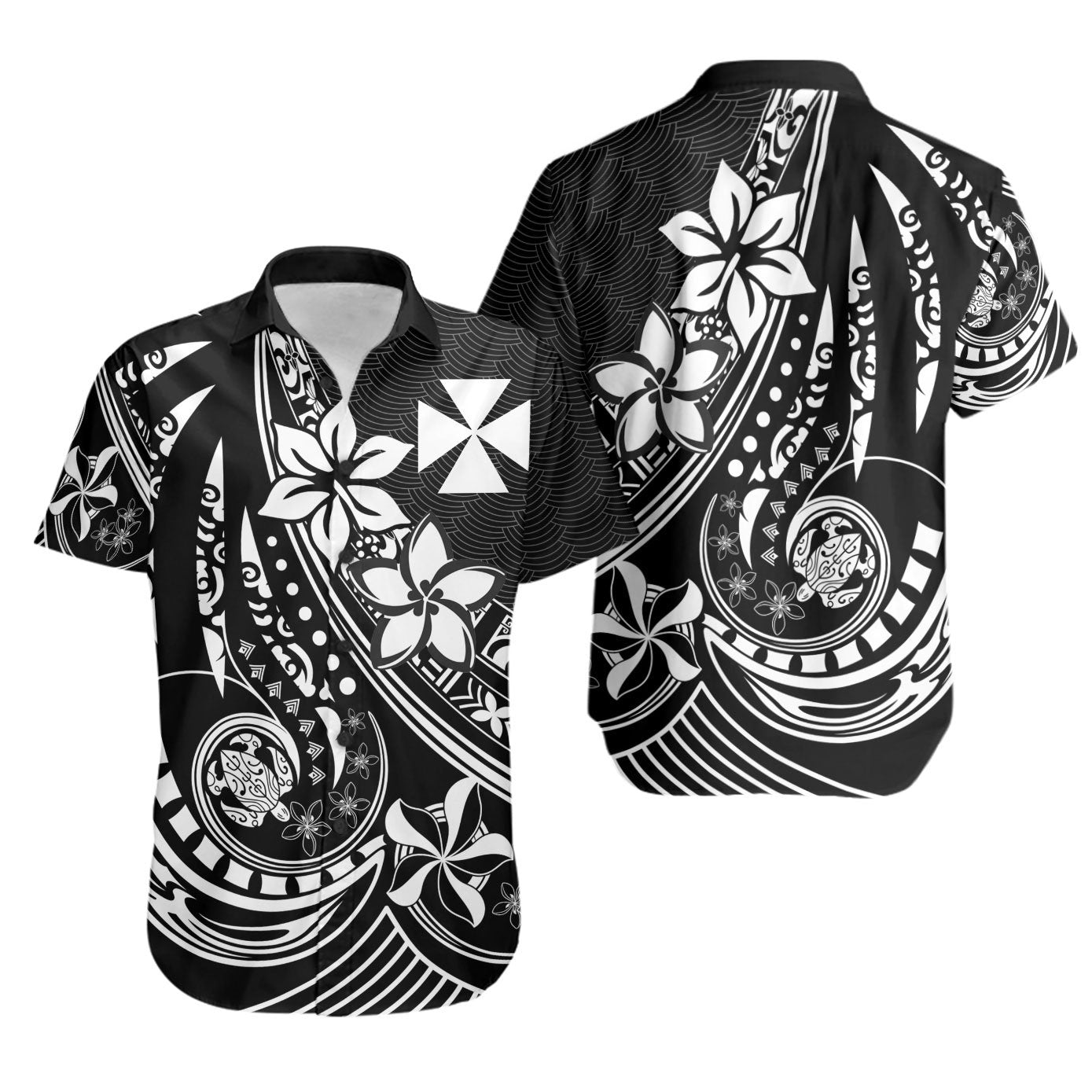 Wallis and Futuna Shirt - The Flow OF Ocean Unisex Black - Polynesian Pride