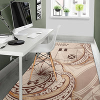 Wallis and Futuna Area Rug - Hibiscus Flowers Vintage Style - Polynesian Pride