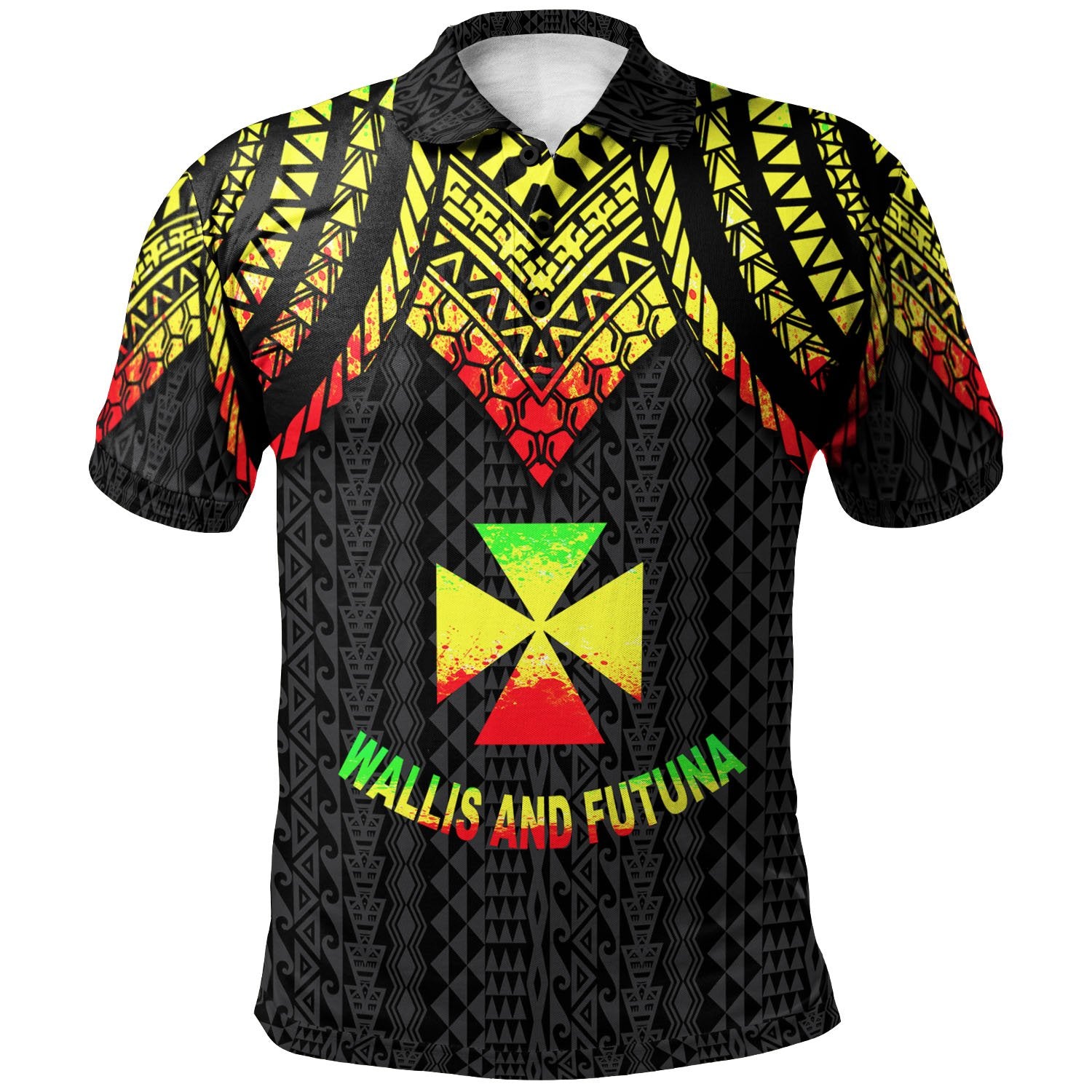 Wallis and Futuna Polo Shirt Polynesian Armor Style Reagge Unisex Reggae - Polynesian Pride