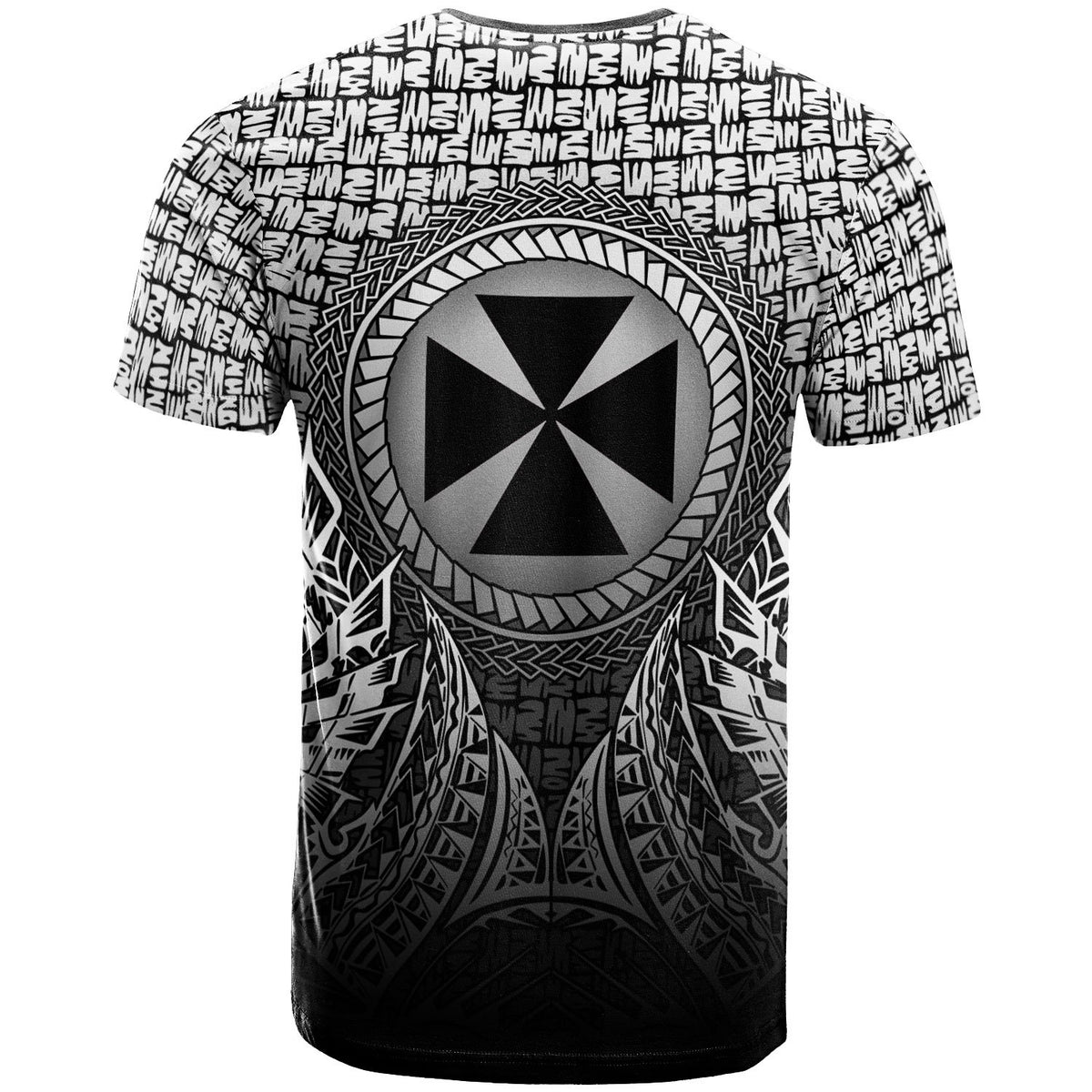 Wallis and Futuna T Shirt Circle Pattern Black - Polynesian Pride