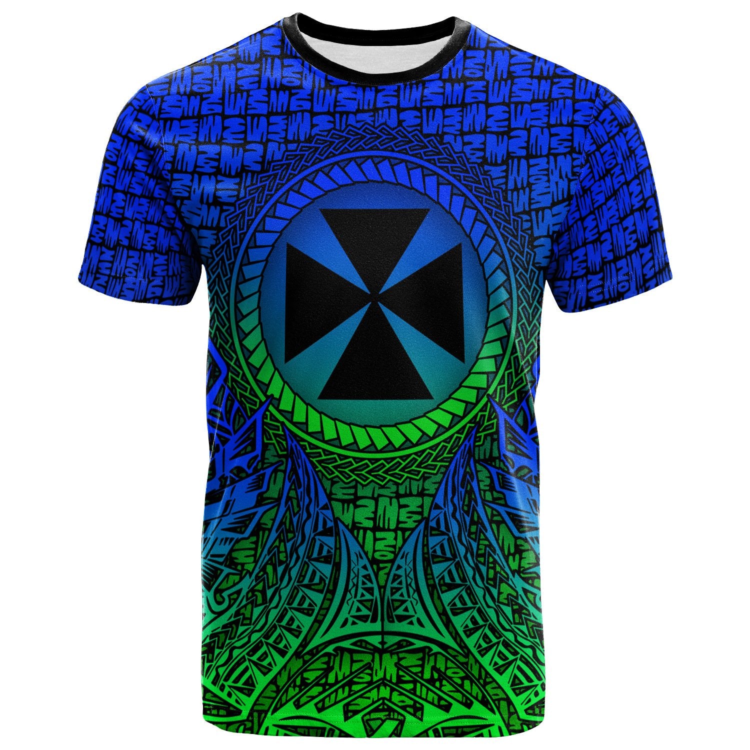 Wallis and Futuna T Shirt Circle Pattern Blue Unisex Blue - Polynesian Pride