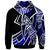 Vanuatu Zip up Hoodie Tribal Flower Special Pattern Blue Color - Polynesian Pride