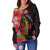 Wallis and Futuna Women's Off Shoulder Sweater - Tropical Hippie Style - Polynesian Pride