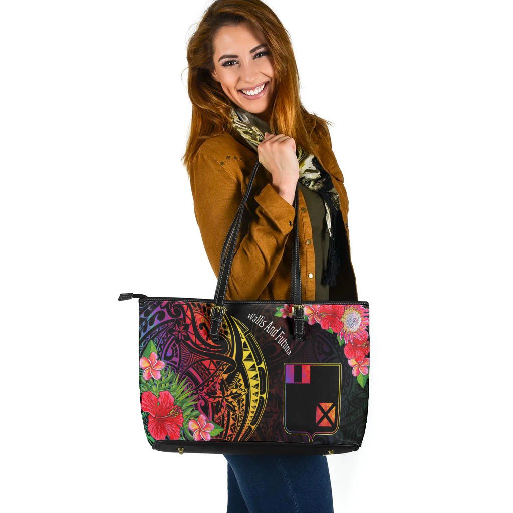 Wallis and Futuna Leather Tote - Tropical Hippie Style - Polynesian Pride