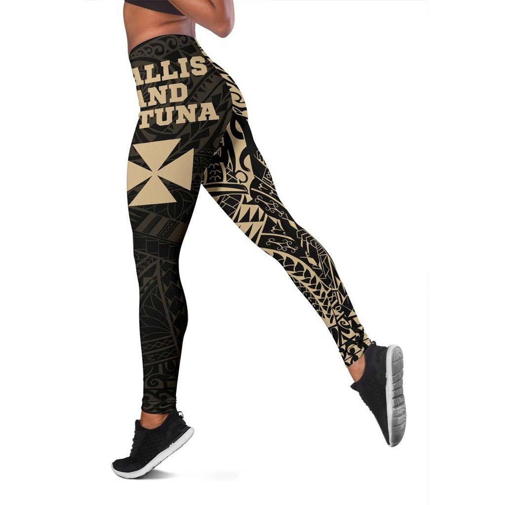 Wallis and Futuna Special Leggings A7 Black - Polynesian Pride