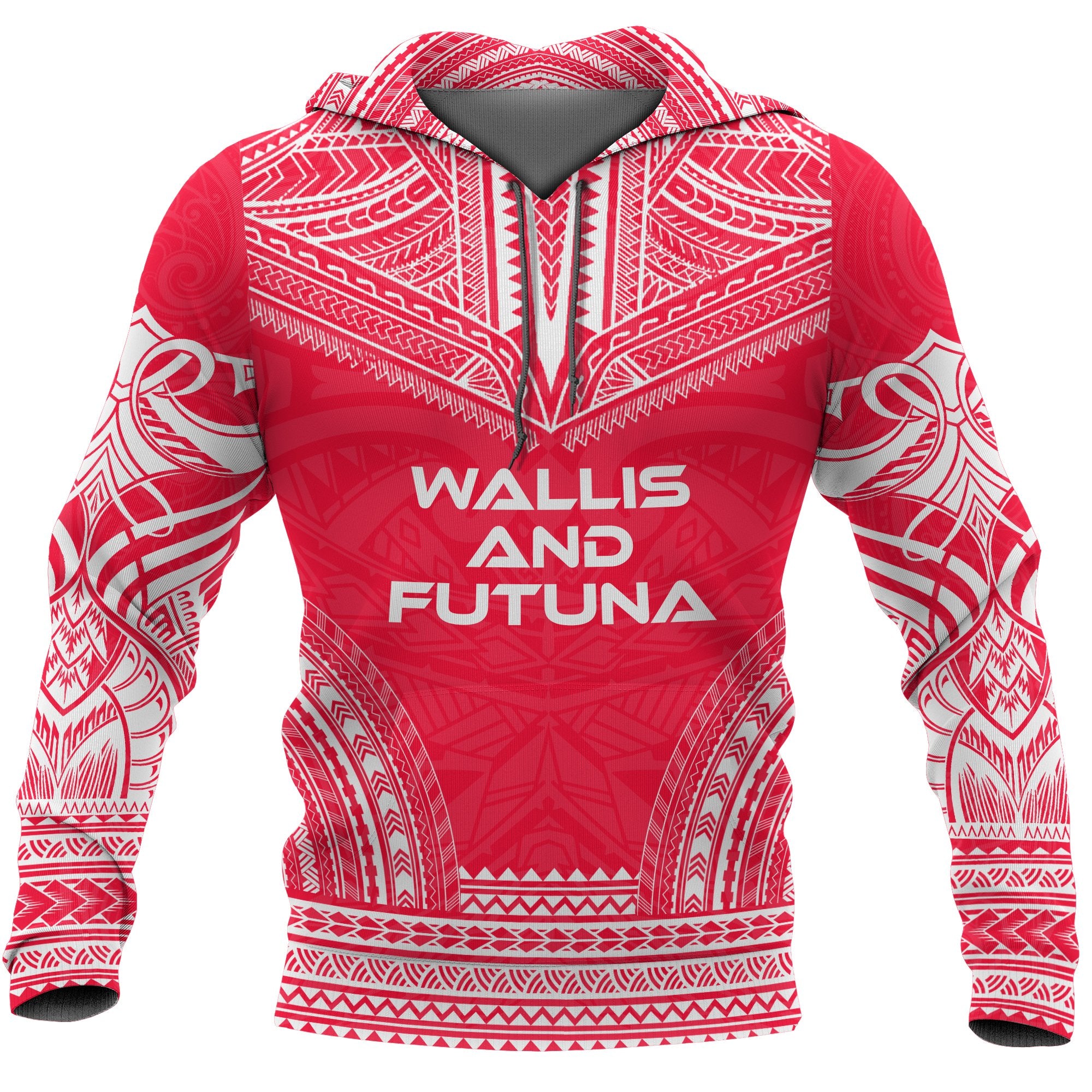 Wallis and Futuna Polynesian Chief Hoodie Red Version Unisex Red - Polynesian Pride