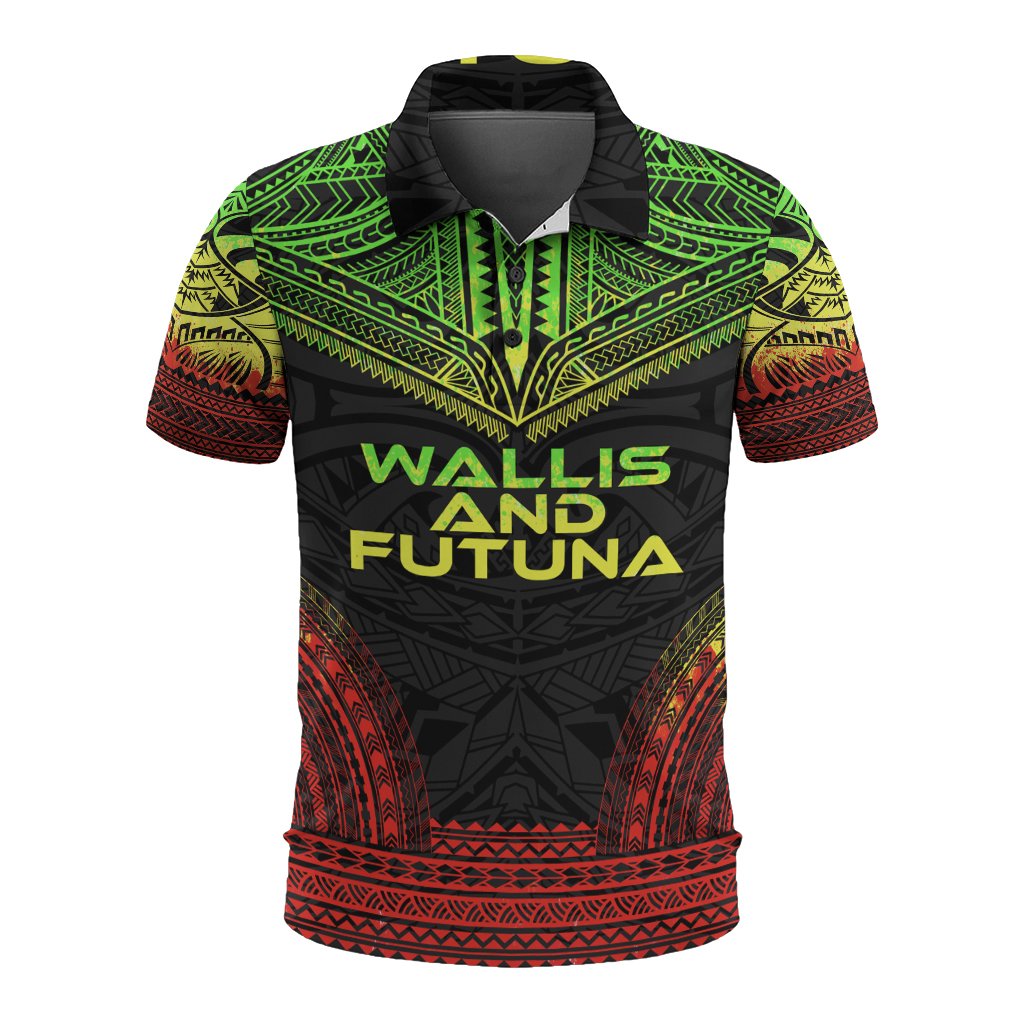 Wallis and Futuna Polo Shirt Wallis and Futuna Coat Of Arms Polynesian Chief Tattoo Reggae Version Unisex Reggae - Polynesian Pride