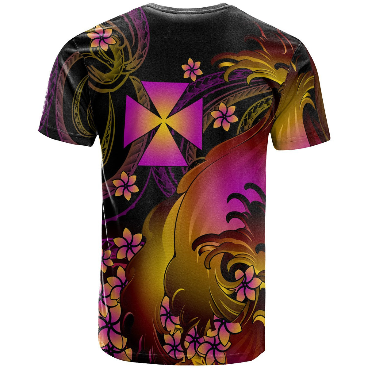 Wallis and Futuna Custom T Shirt Wallis and Futuna in wave - Polynesian Pride