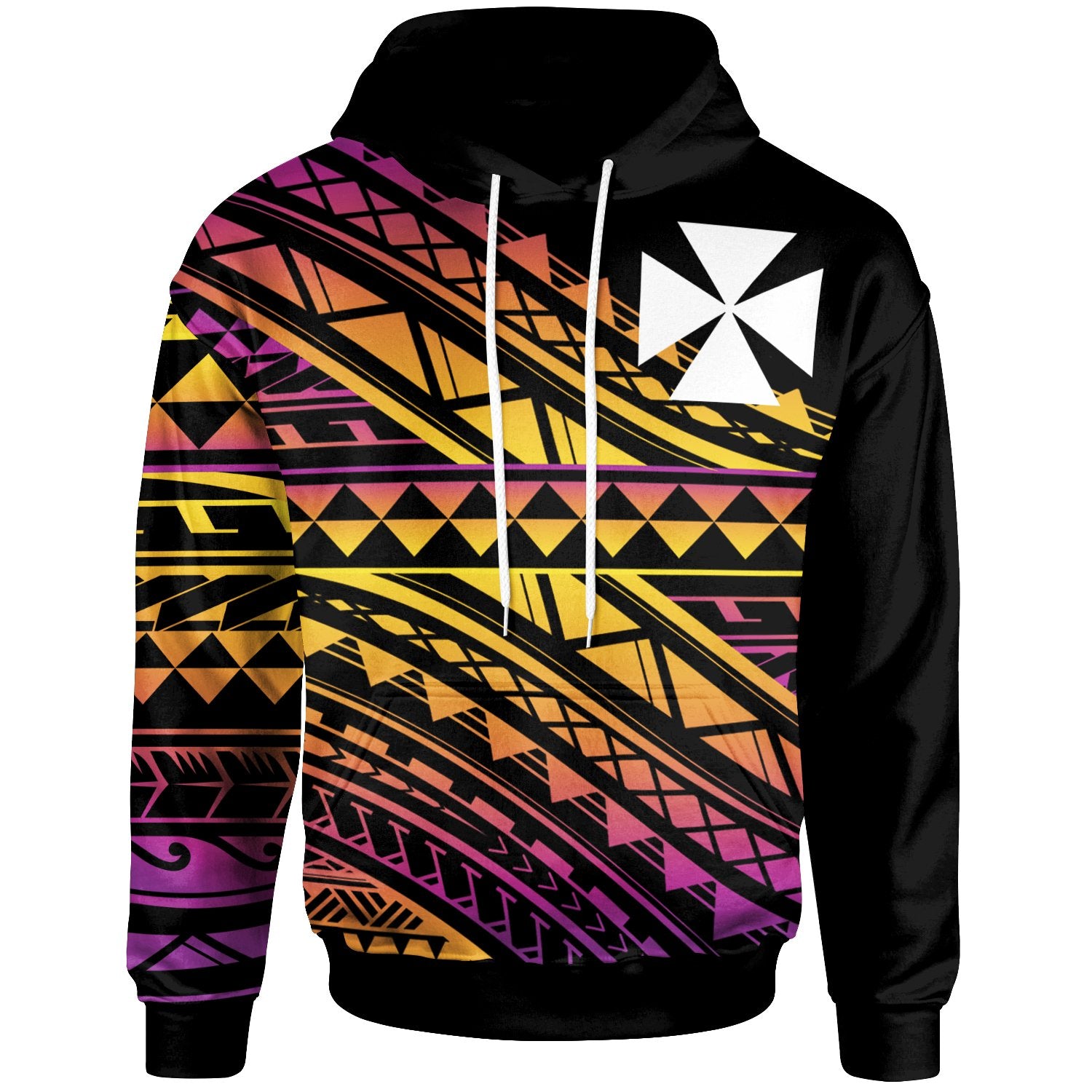 Wallis & Futuna Hoodies Special Polynesian Ornaments Unisex Black - Polynesian Pride