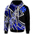 Wallis & Futuna Zip Hoodie Tribal Flower Special Pattern Blue Color Unisex Blue - Polynesian Pride