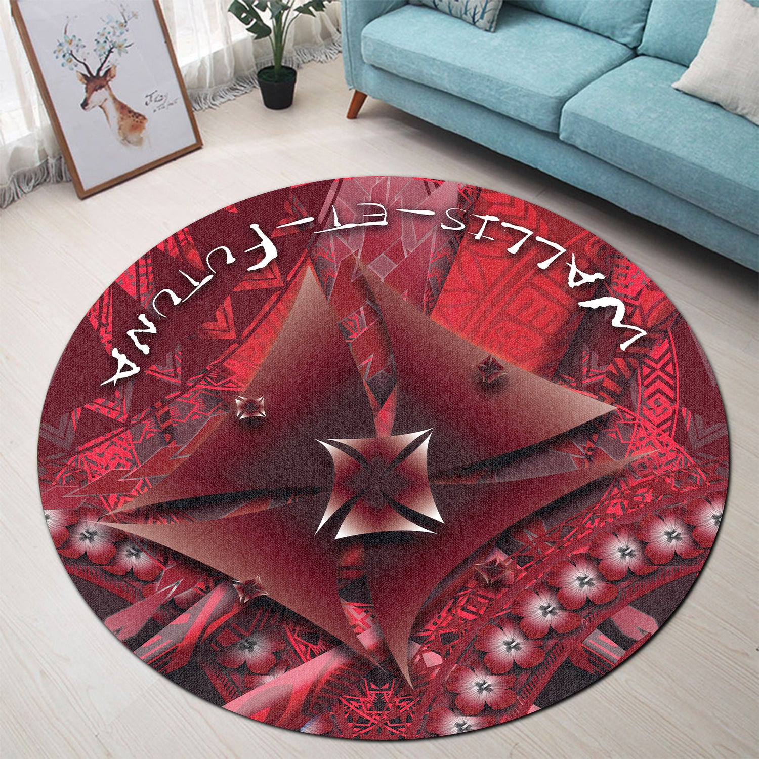 Wallis et Futuna Round Carpet Artsy Style - Special LT9 Round Carpet Special - Polynesian Pride