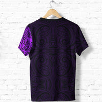 Maori Warrior Tattoo T Shirt Purple Customized - Polynesian Pride