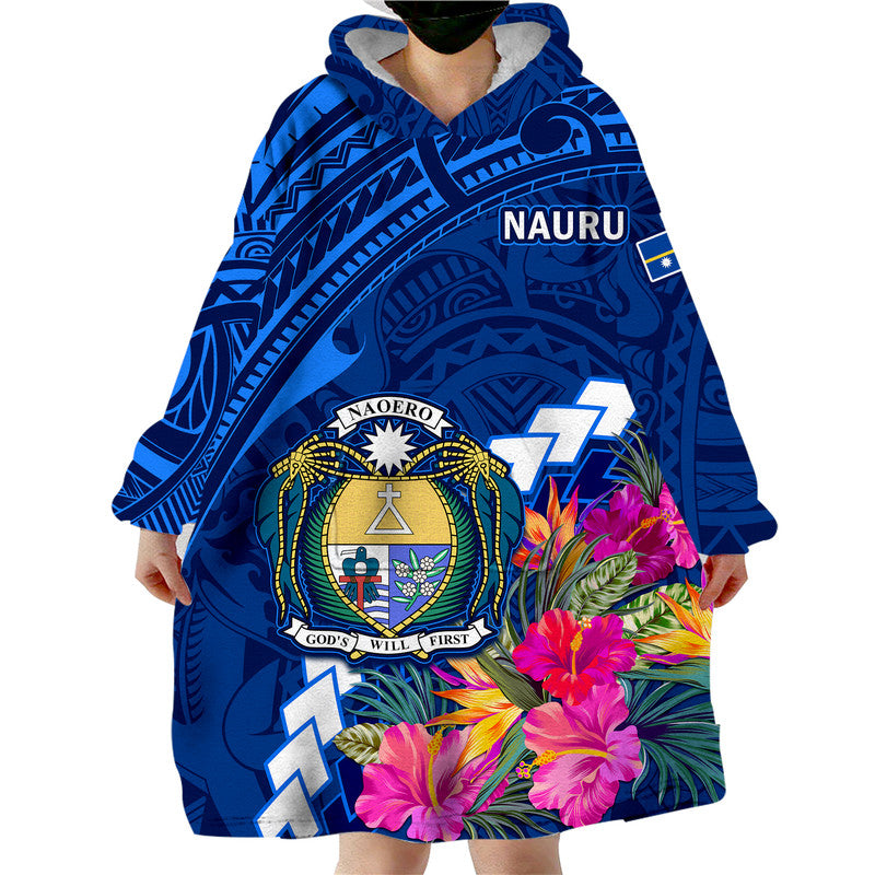 Nauru Coat of Arms Wearable Blanket Hoodie Polynesian Tropical LT9 Unisex One Size - Polynesian Pride