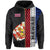 Polynesian Kakau Hawaii Flag Royal Coat of Arms Hawaii Zip Hoodie White - Polynesian Pride