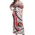 Tonga Emancipation Day Women Off Shoulder Long Dress - Kupesi Pattern No.2 White LT9 Women White - Polynesian Pride