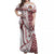 Tonga Emancipation Day Women Off Shoulder Long Dress - Kupesi Pattern No.1 White LT9 Women White - Polynesian Pride