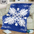 Hawaiian Quilt Maui Plant And Hibiscus Premium Blanket - White Blue - AH - Polynesian Pride