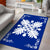 Hawaiian Quilt Maui Plant And Hibiscus Pattern Area Rug - White Blue - AH - Polynesian Pride