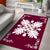 Hawaiian Quilt Maui Plant And Hibiscus Pattern Area Rug - White Burgundy - AH - Polynesian Pride