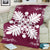 Hawaiian Quilt Maui Plant And Hibiscus Premium Blanket - White Burgundy - AH - Polynesian Pride