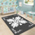 Hawaiian Quilt Maui Plant And Hibiscus Pattern Area Rug - White Gray - AH - Polynesian Pride