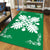 Hawaiian Quilt Maui Plant And Hibiscus Pattern Area Rug - White Green - AH - Polynesian Pride