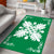 Hawaiian Quilt Maui Plant And Hibiscus Pattern Area Rug - White Green - AH - Polynesian Pride