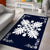 Hawaiian Quilt Maui Plant And Hibiscus Pattern Area Rug - White Indigo - AH - Polynesian Pride