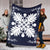 Hawaiian Quilt Maui Plant And Hibiscus Premium Blanket - White Indigo - AH - Polynesian Pride