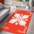 Hawaiian Quilt Maui Plant And Hibiscus Pattern Area Rug - White Orange - AH - Polynesian Pride