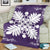 Hawaiian Quilt Maui Plant And Hibiscus Premium Blanket - White Purple - AH - Polynesian Pride