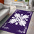 Hawaiian Quilt Maui Plant And Hibiscus Pattern Area Rug - White Purple - AH - Polynesian Pride