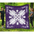 Hawaiian Quilt Maui Plant And Hibiscus Premium Quilt - White Purple - AH White - Polynesian Pride