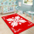 Hawaiian Quilt Maui Plant And Hibiscus Pattern Area Rug - White Red - AH - Polynesian Pride