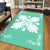 Hawaiian Quilt Maui Plant And Hibiscus Pattern Area Rug - White Seafoarm - AH - Polynesian Pride