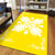 Hawaiian Quilt Maui Plant And Hibiscus Pattern Area Rug - White Yellow - AH - Polynesian Pride