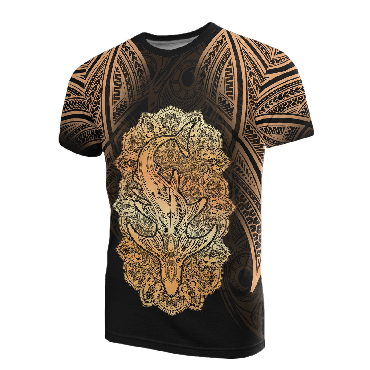 Wild Shark Polynesian T Shirt Unisex Gold - Polynesian Pride
