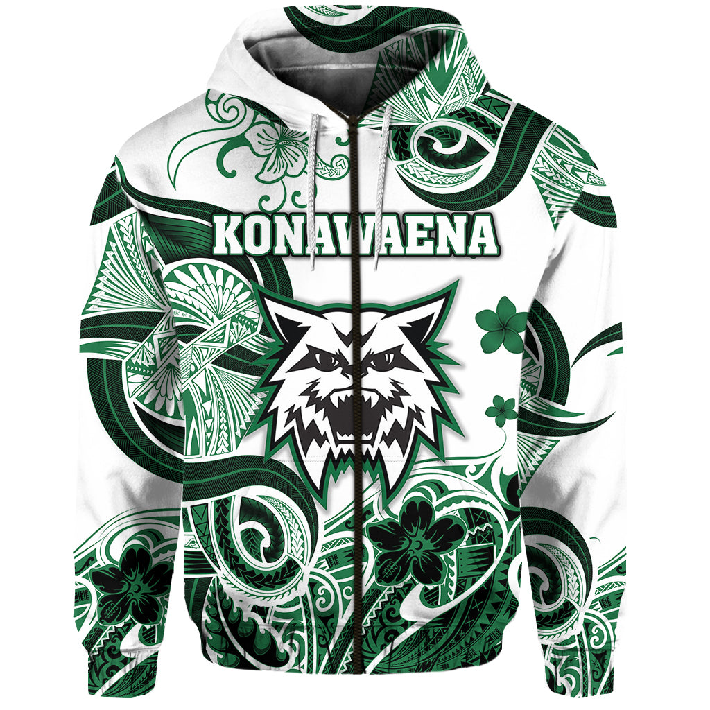 Custom Hawaii Konawaena Wildcats School Zip Hoodie Unique Style LT8 - Polynesian Pride