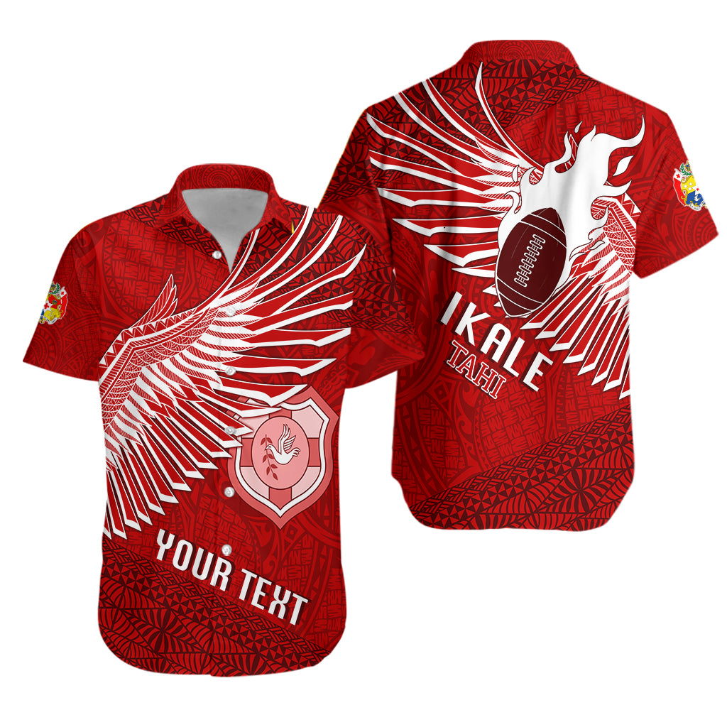 (Custom Personalize) Tonga Rugby Hawaiian Shirt Ikale Tahi Soaring Wings LT7 Unisex Red - Polynesian Pride