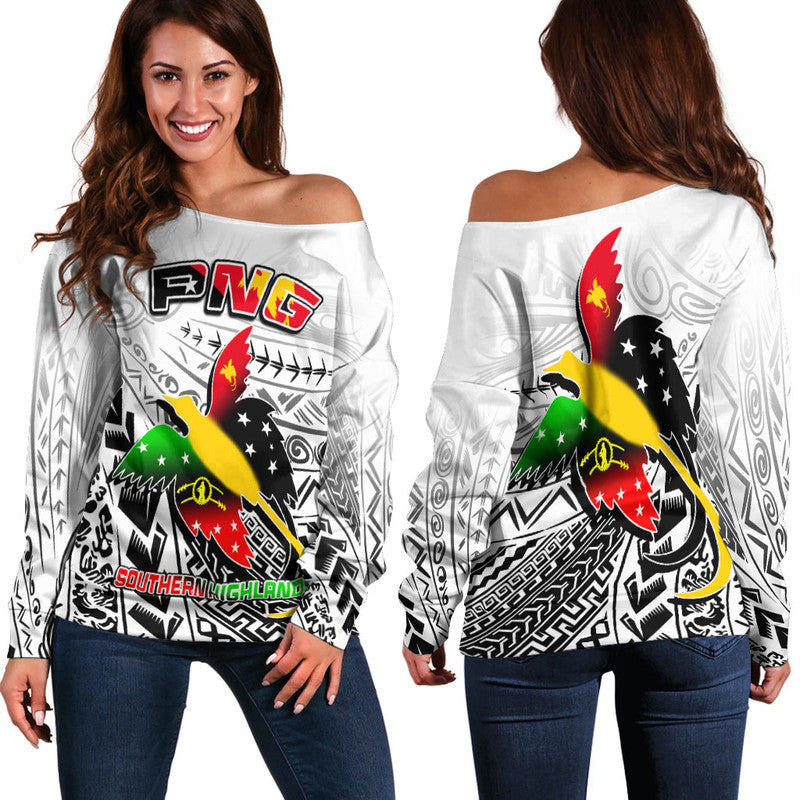 Papua New Guinea And Southern Highlands Province Off Shoulder Sweater LT6 - Polynesian Pride