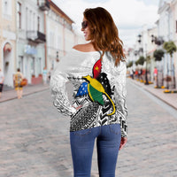 Papua New Guinea And Solomon Islands Off Shoulder Sweater LT6 - Polynesian Pride