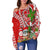 Hawaii Mele Kalikimaka Santa Claus Beach Women Off Shoulder Sweater LT6 - Polynesian Pride