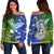 (Custom Personalised) Samoa And Cook Islands Women Off Shoulder Sweater Together LT8 Women Blue - Polynesian Pride