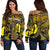 New Caledonia Women's Off Shoulder Sweatshirt Gold Color LT6 - Polynesian Pride